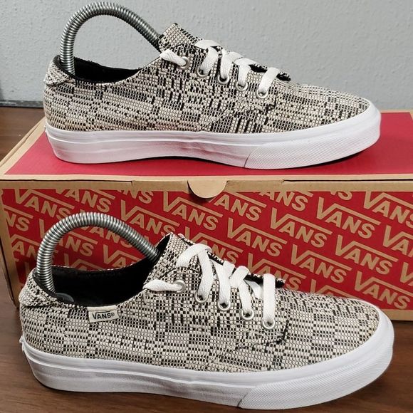 Vans | Camden Ultracush Deluxe‎ Optical Woven Sneakers 7½ 7.5 Black White - Picture 1 of 6